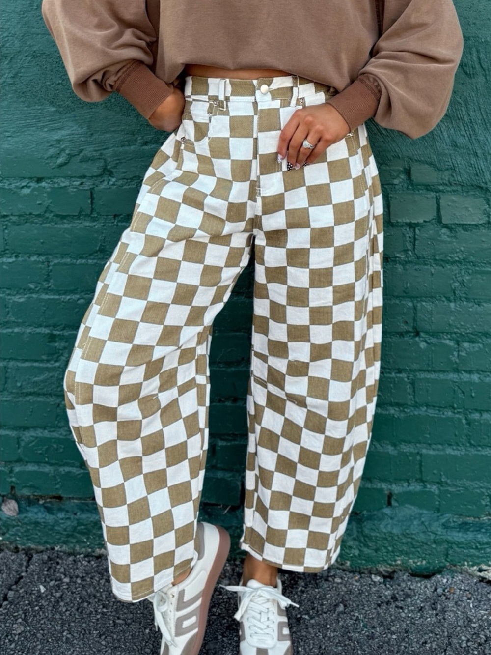 Checkered Barrel Pant